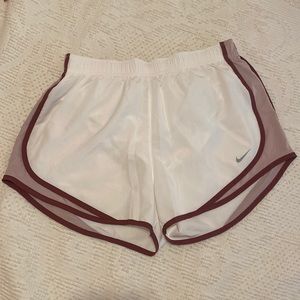 Nike White & Pink Dri-Fit Shorts